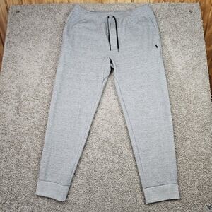 Polo Ralph Lauren Men's Large Tall Double Knit Jogger Pants Sweatpants Gray